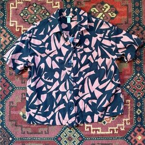 A New Day Pink and Black Abstract Shirt